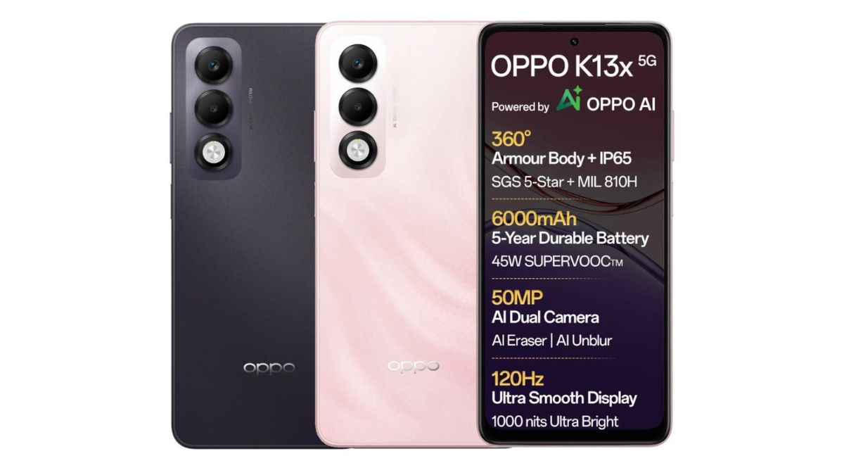 OPPO K13x 5G with 120Hz Display, Military-Grade Durability, and 6000mAh Battery Launched