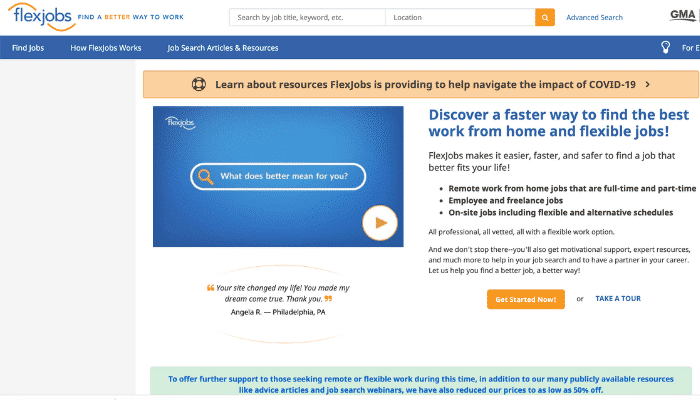 Finding freelance writing jobs on FlexJobs
