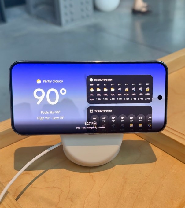 Google PixelSnap Charging Stand in Use