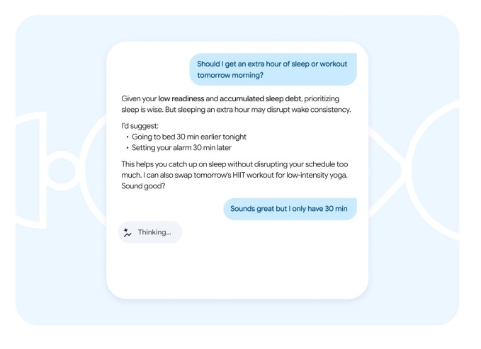 Google's AI-Powered Personal Health Coach Interface