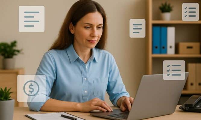 Administrative Support Clerk assisting with clerical tasks