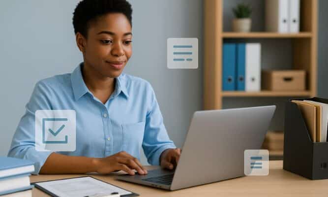 Organized File Clerk managing data efficiently