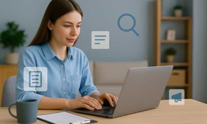 Online Data Entry Clerk assisting with digital content