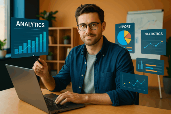 Expert Analytics Manager Analyzing Data Insights