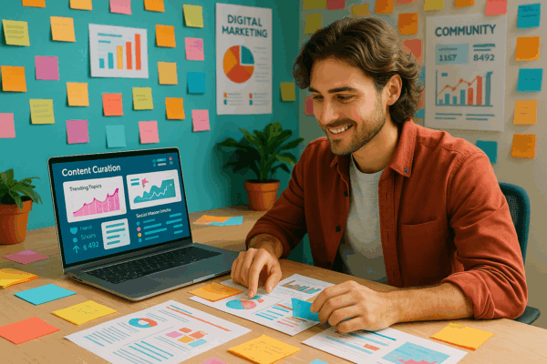 Digital Content Curator Organizing Engaging Material